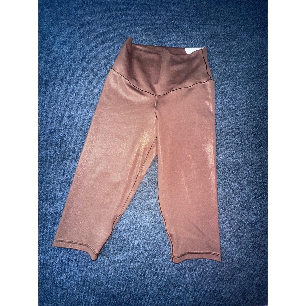 OFFLINE by Aerie Real Me High-Rise‎ Cropped Leggings Bronze Shimmer Metallic M